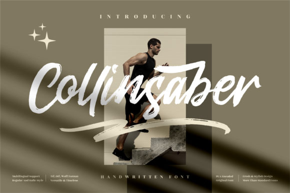 Collinsaber: A Brushed Handwritten Font for Crafters